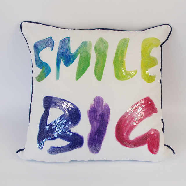 Delicate Competitve Digital Printed Floral Cushion with Sequin Letters