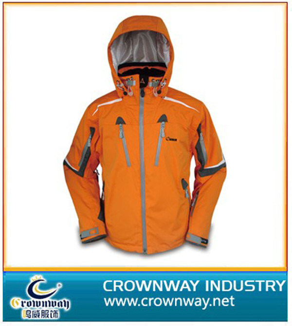 Orange Padded Ski Jacket with Hoody