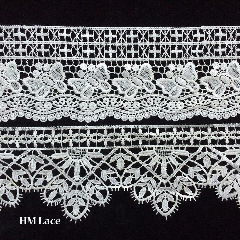 Curtain Lace Floral Embroidered Polyester Net Lace Fabric for Wedding Gown Dresses