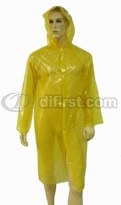 PE Disposable Rain Coat with Hood for Emergency