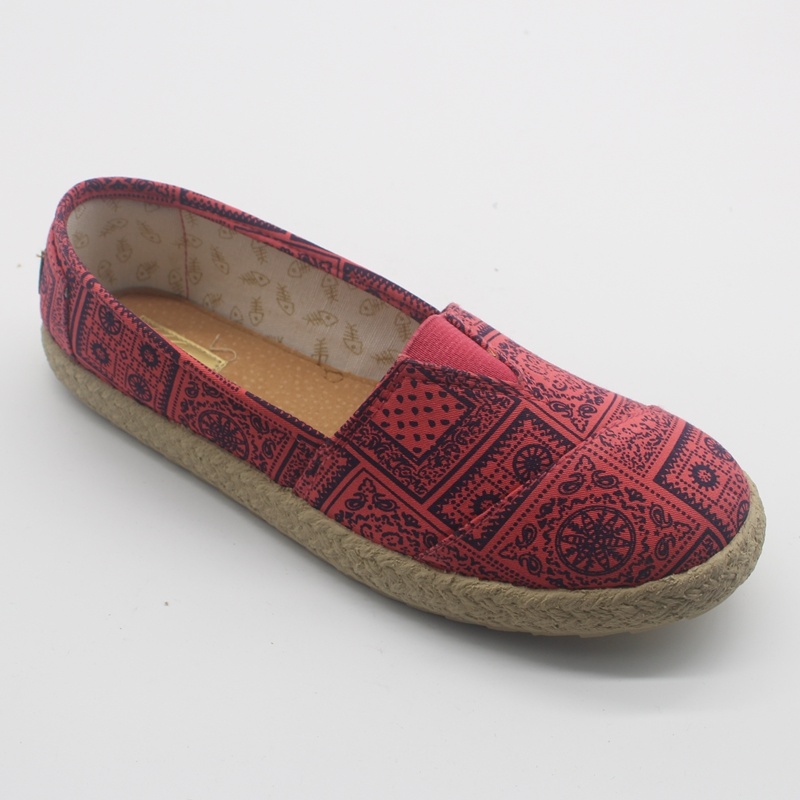 Asian Printing Canvas Women Flat Shoes for Wholesale