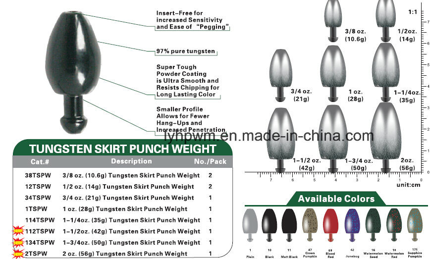 Top Grade Wholesale Tungsten Keeper Skirt Punch Fishing Weight Manufacturer