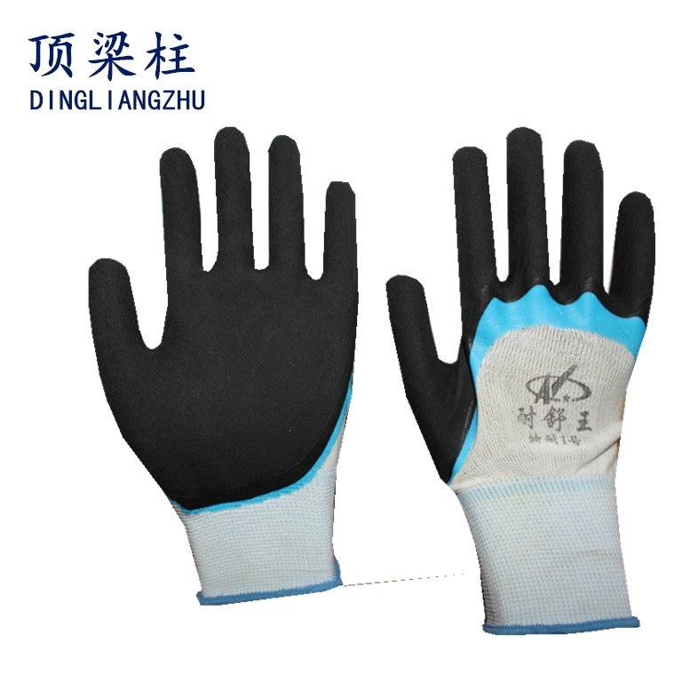 Double Dipping Oil Resistant Safety Glove with Sandy Nitrile Coated