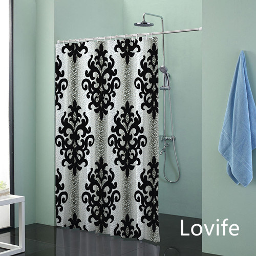 Shower Curtain Bathroom Waterproof Curtain (JG-235)