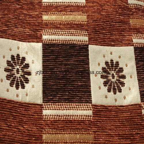 Woven Polyester Chenille Gemotric Sofa Fabric