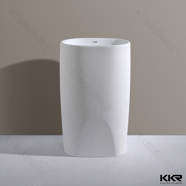 Italian Design White Freestanding Stone Pedestal Basin