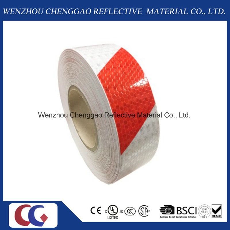 Red/White Double Colors Stripe Design Reflective Warning Tape (C3500-S)