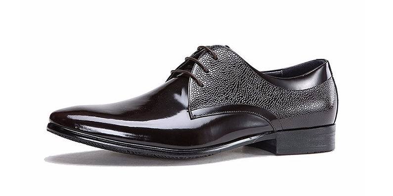 Men Dress Shoes Black Patent Leather Formal Shoes