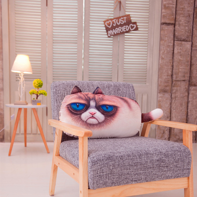 Back Support Polyester Fabric Cat Decorative Pillow