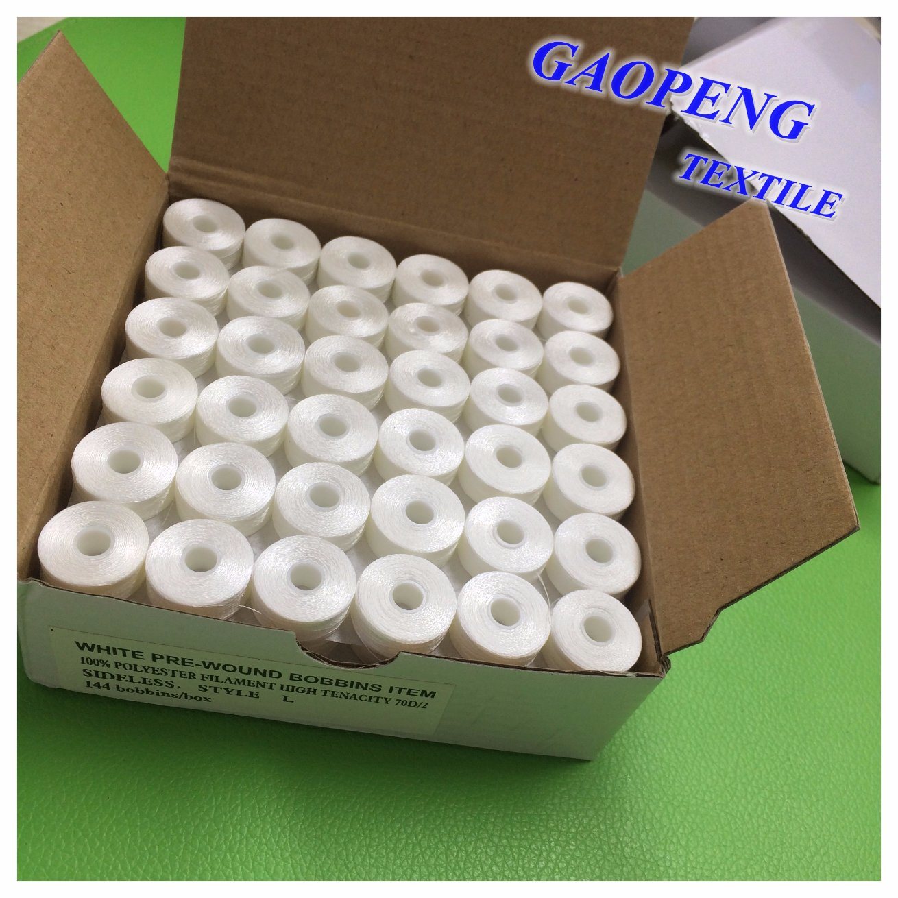 100% Polyester White Pre-Wound Bobbins Thread for Sewing