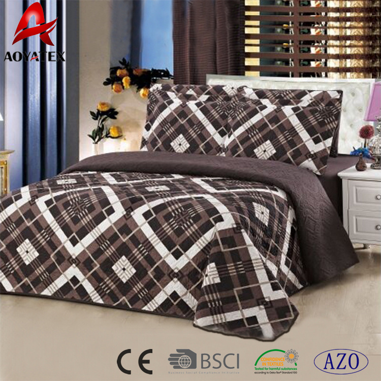Queen Size Microfiber Polyester Pansonic Quilts Matching with Pillow