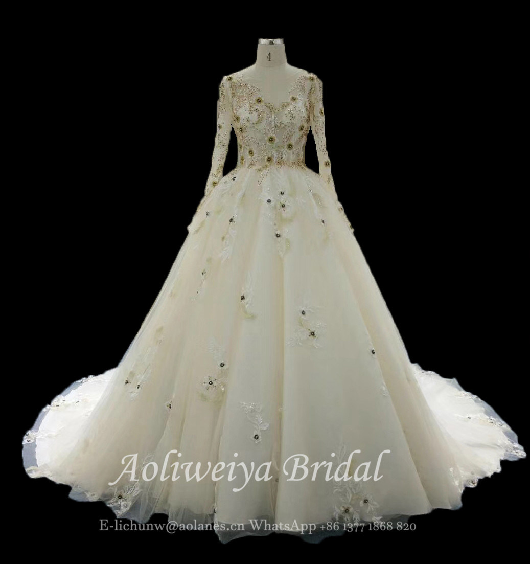 Aoliweiya Aolanes Ivory Srping Full Length Wedding Dress010424