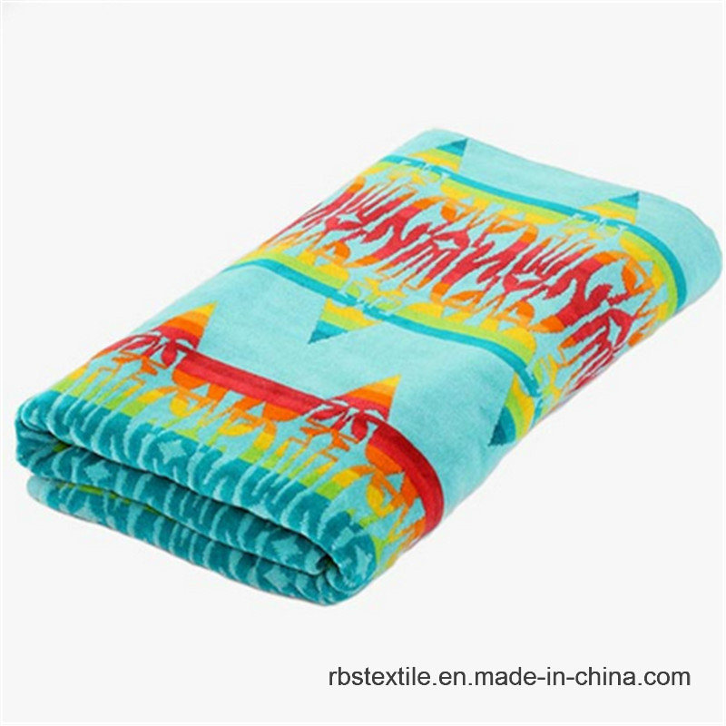 Competitive Jacquard Velour Yarn Dyed Beach Towel