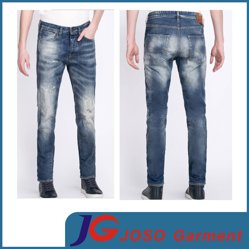 Knee Broken Tight Jeans on Man Jeans Clothes (JC3371)