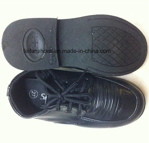 Cheap Children Black Casual Leather Shoes Stocks (FF525-1)