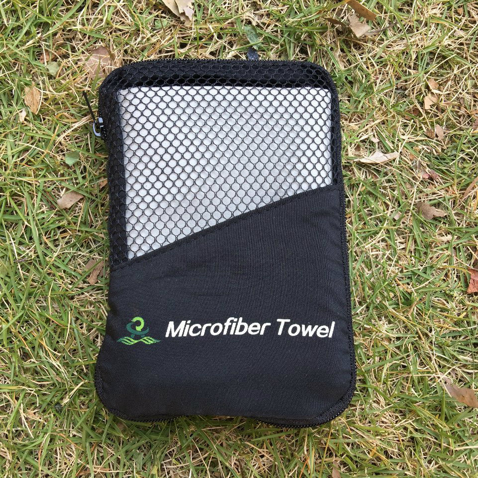 Compact Light Weight Microfiber Travel Towel with Mesh Bag