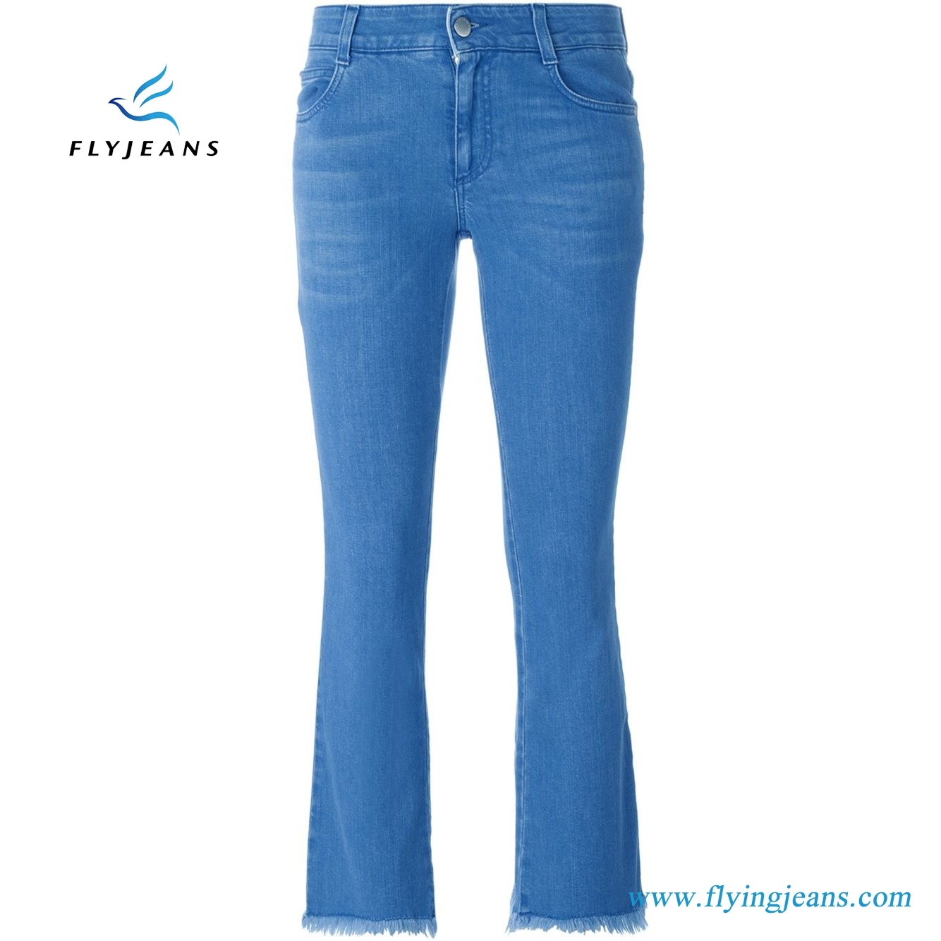 Blue Stretch Cotton Boot Cut Women Denim Jeans