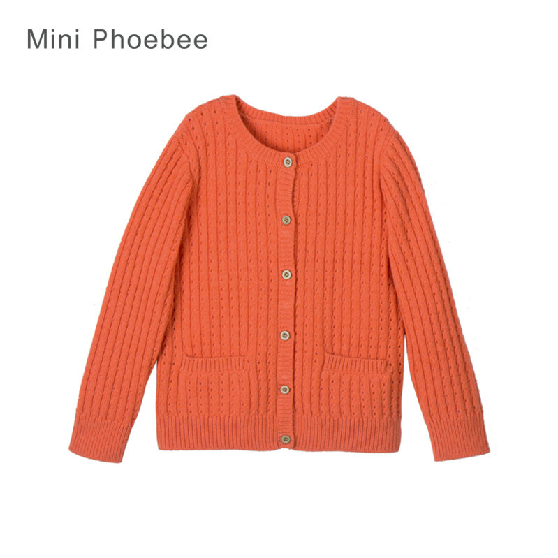 Phoebee Wool Knitted Girls Clothes Cardigan for Winter