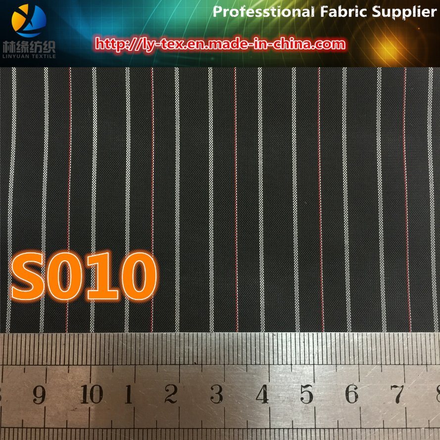 Brown Stripe Polyester Yarn Dyed Fabric for Garment Lining (S010.013)