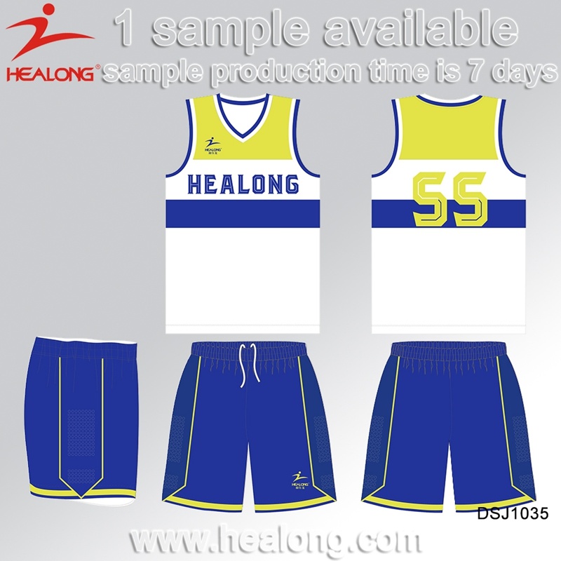 Healong Top Brand Sportswear Customized Sublimation Basketball Jersey