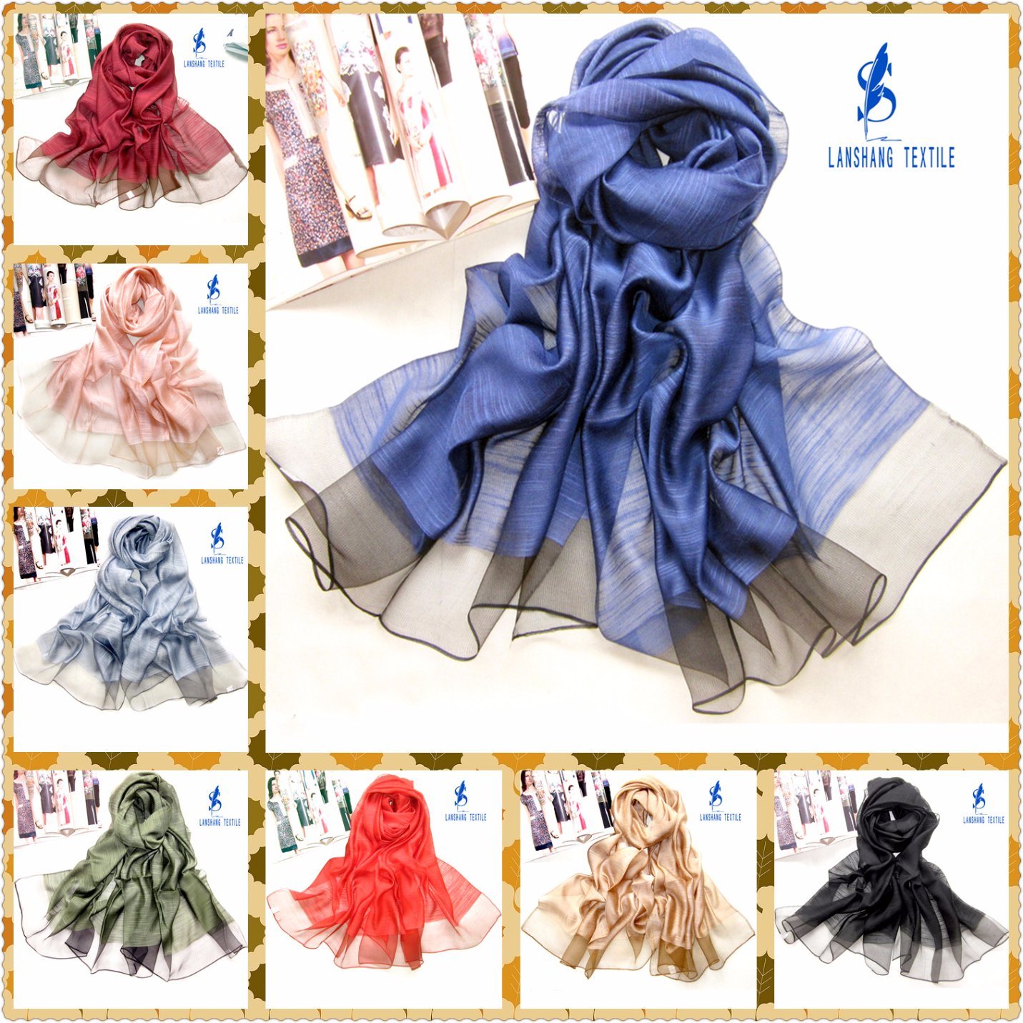 70%Linen 30%Silk Scarf for Lady Woman