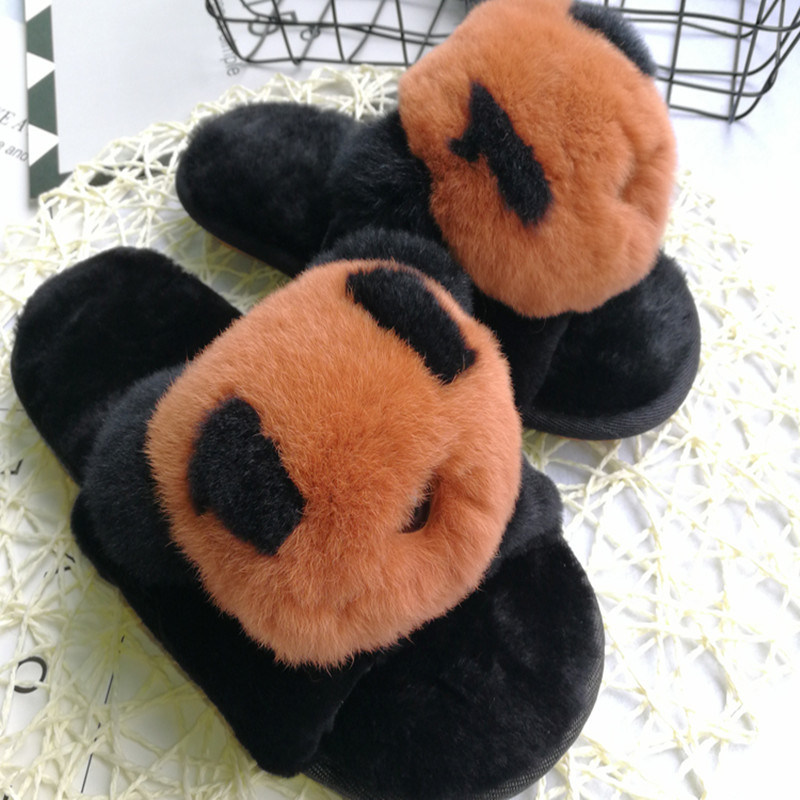Famous Lady Fashion Home Warm Fur Slippers