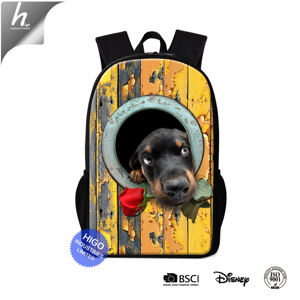 Personalized School Bag for Primary Students Dog 3D Pattern Mochilas