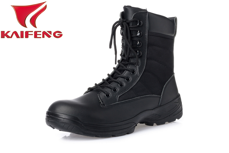 Cow Leather Injection Waterproof Military Boots