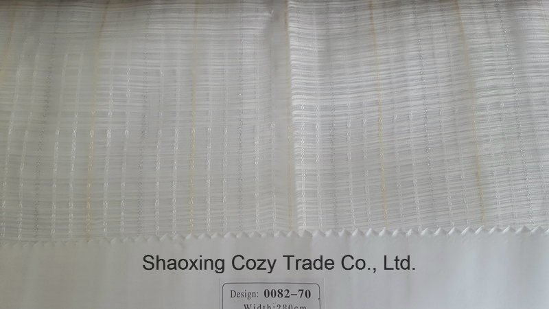 New Popular Project Stripe Cross Organza Voile Sheer Curtain Fabric 008270