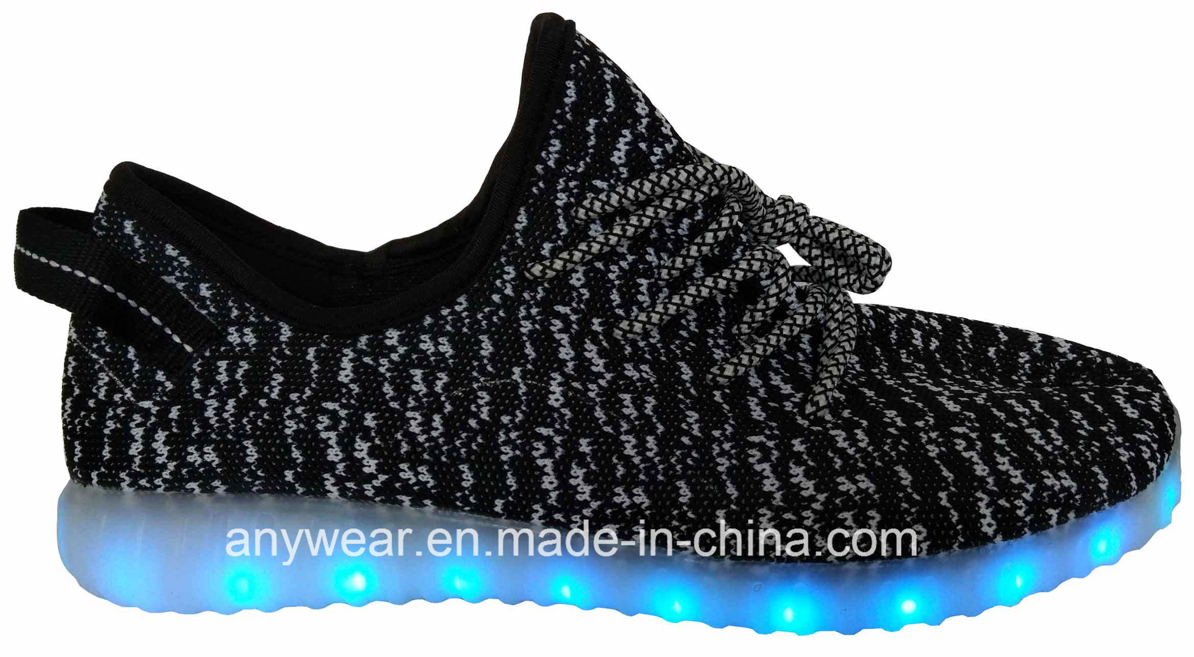 Flyknit Footwear LED Light Sneakers Running Sports Shoes (816-6914)