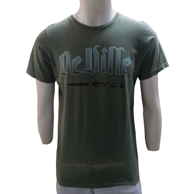 Customized Short Sleeve Discharge Printing Washed T Shirt