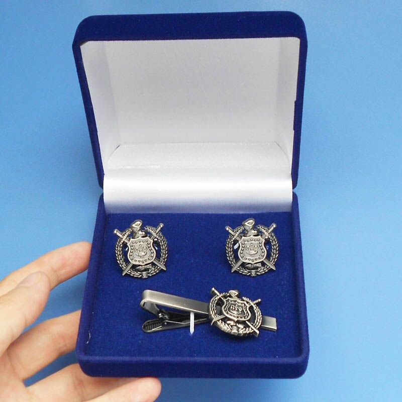 Fraternity and Sorority Cufflinks and Tie Clip Packing with Velvet Gift Box