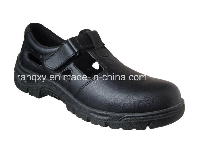 Shiny Smooth Leather Safety Shoes with Mesh Lining (HQ01031)