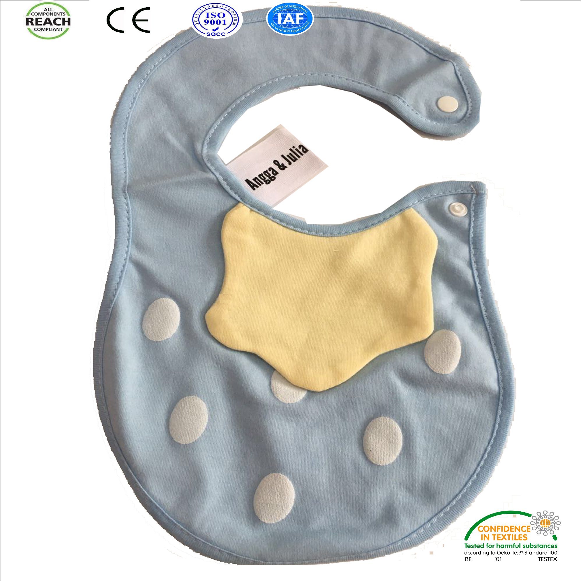 2017 Customized Designs Embroidered Wholesale Cotton Baby Bibs
