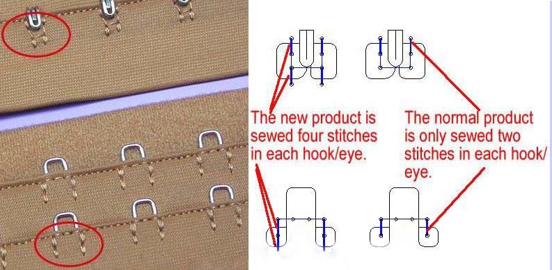 Bra Accessories 4-Stitch Hook and Eye Tape