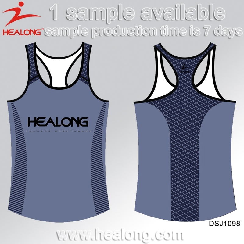 Healong Customized Gym Wear Full Sublimation Printing Vest