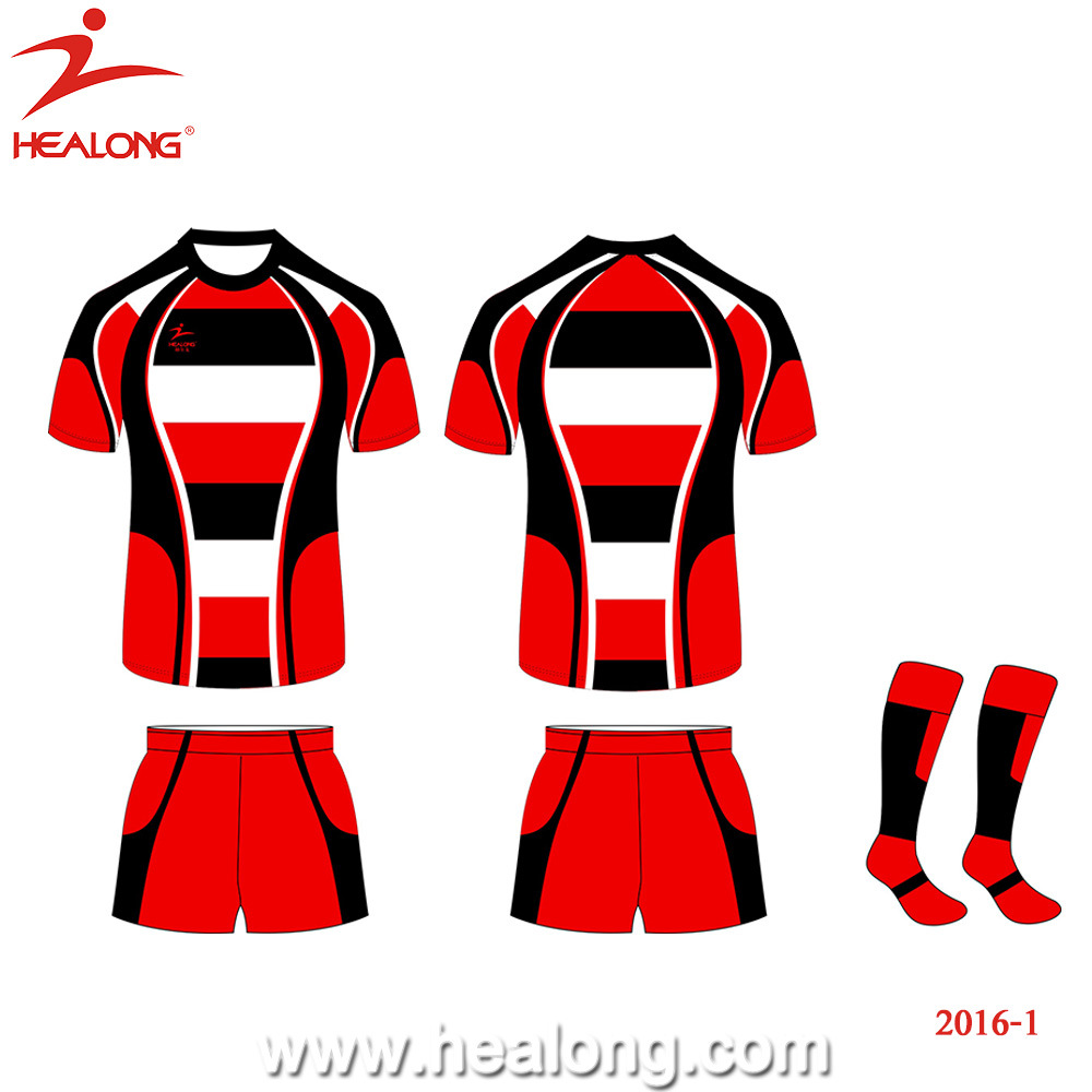 Healong Rugby Uniforms Wholesale Custom Design Shirt Rugby Jersey