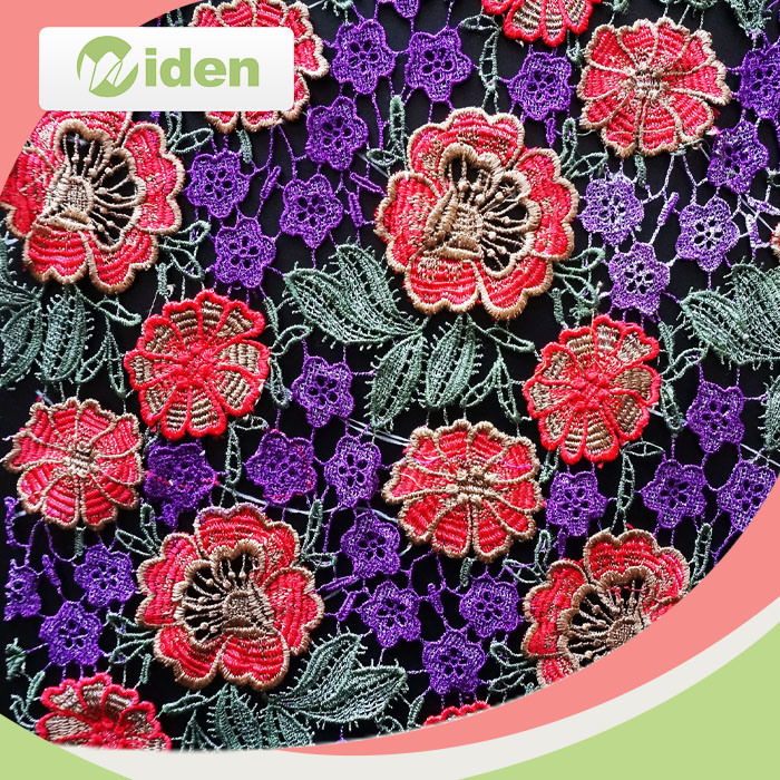 High Quality Swiss Embroidery Lace Multi Color 3D Guipure Lace Fabric