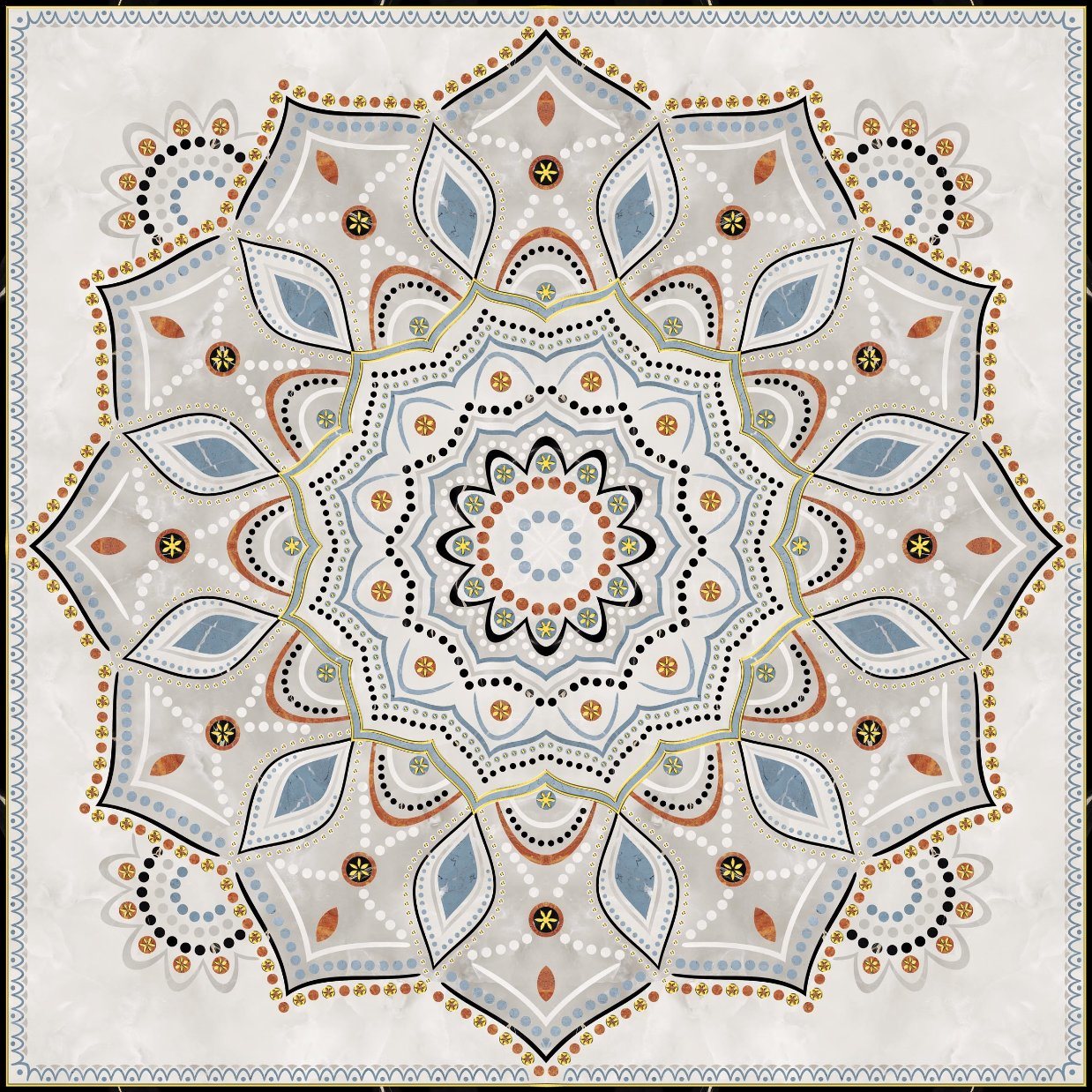 Flower Designs Crystal Carpet Floor Tiles for Hotel