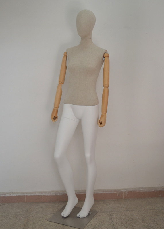 Linen Cover Fiberglass Female Mannequin