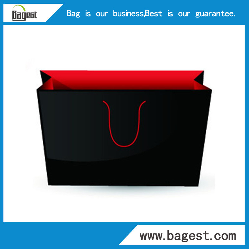 Full Black Art Paper Gift Bag Shopping Bag for Clothes