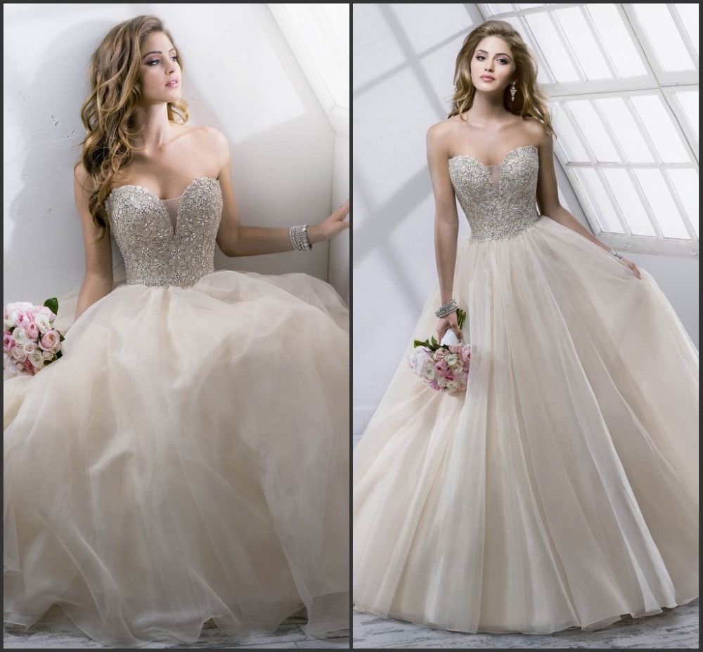 Sweetheart Wedding Ball Gown Beads Rhinestones Tulle Bridal Wedding Dress H14106