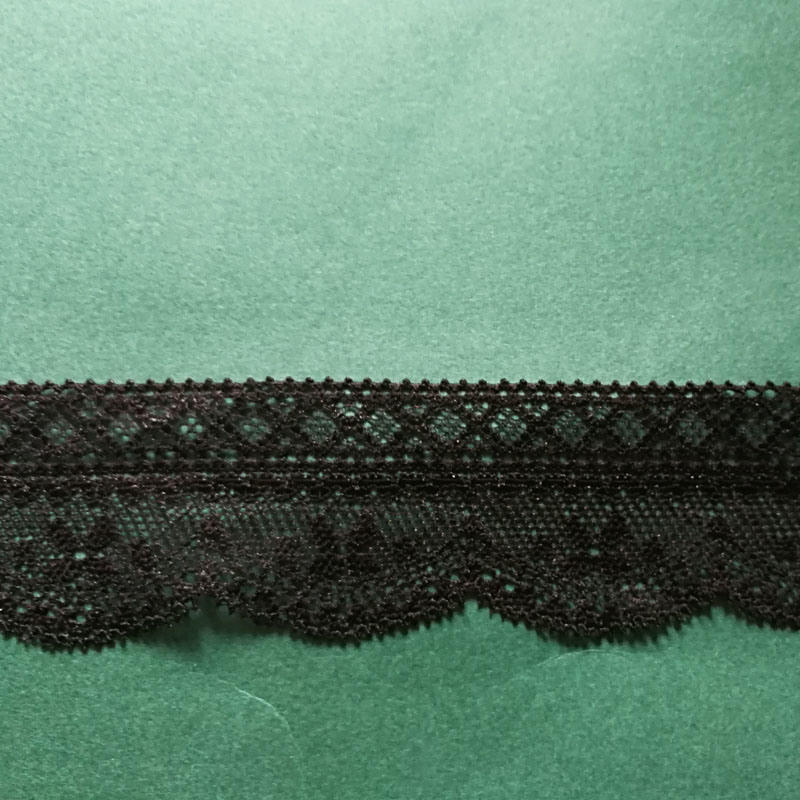 Rhombic Pattern Black Narrow Trimming Lace for DIY Craft