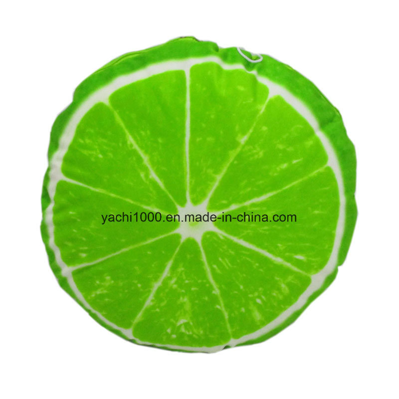 Plush Soft Green Lemon Cushion