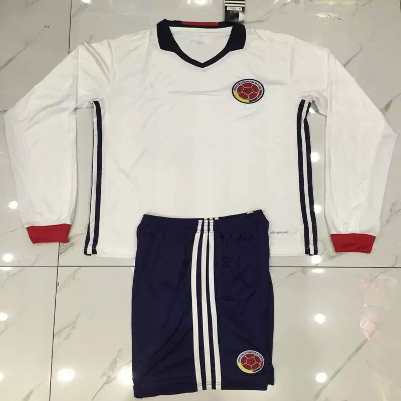 2016/2017 Colombia White Long-Sleeve Football T-Shirts