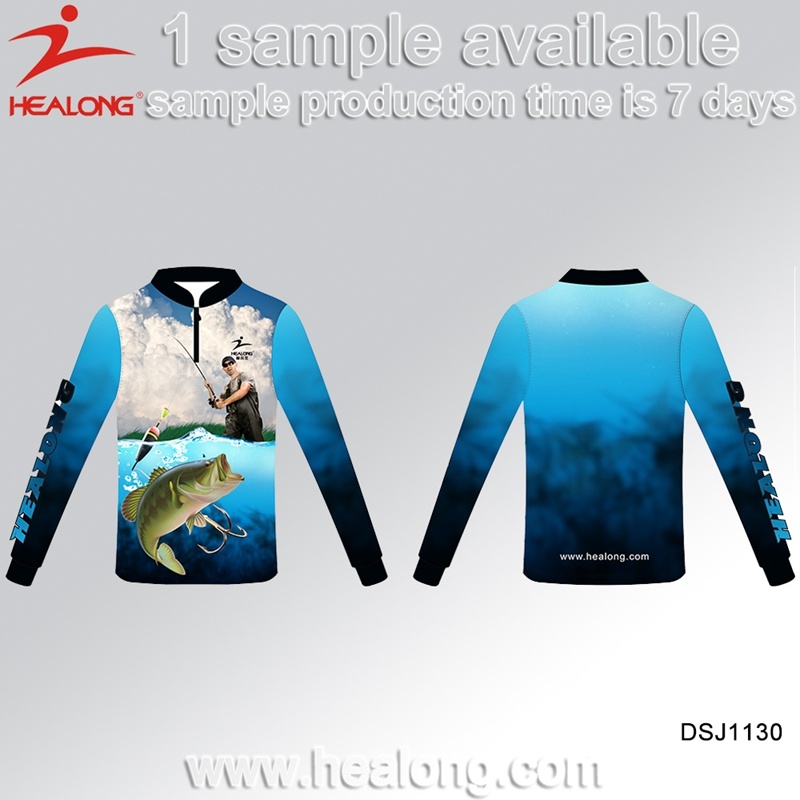 Healong Fishing Wear Custom Sublimation Long Sleeves Fishing Shirts