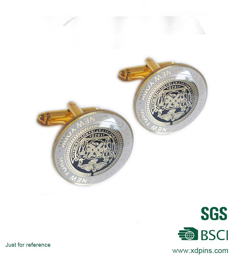 Customized Round Shape Metal Cufflink for Wholesale