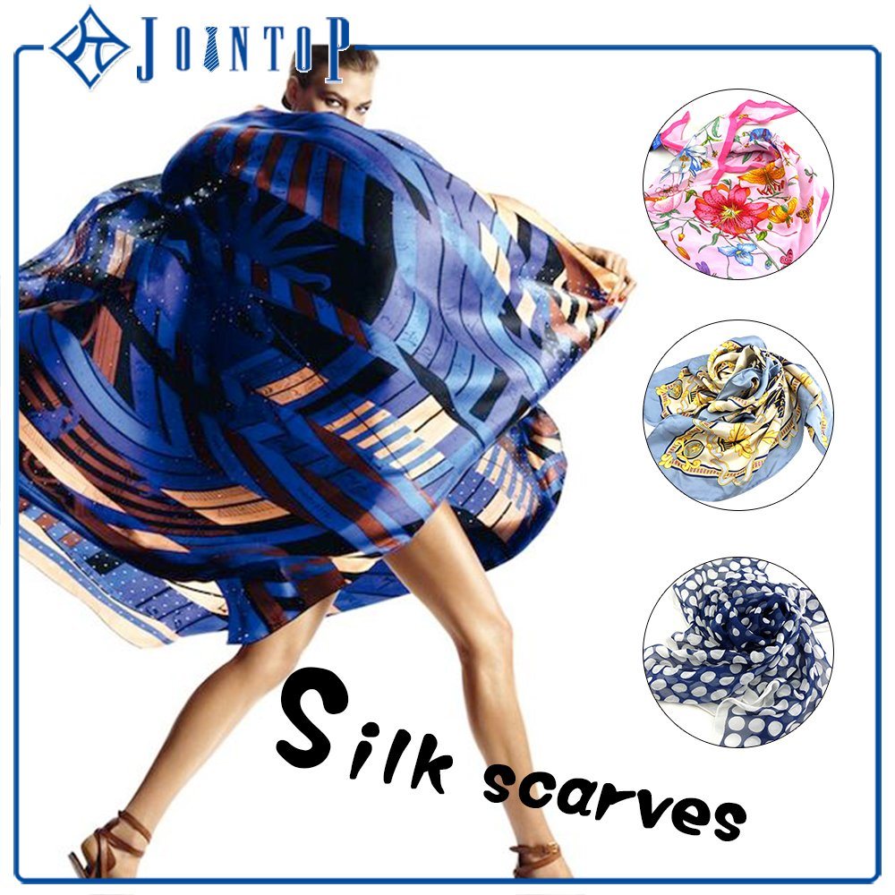 Low MOQ Custom Print 100% Silk Lady Scarf