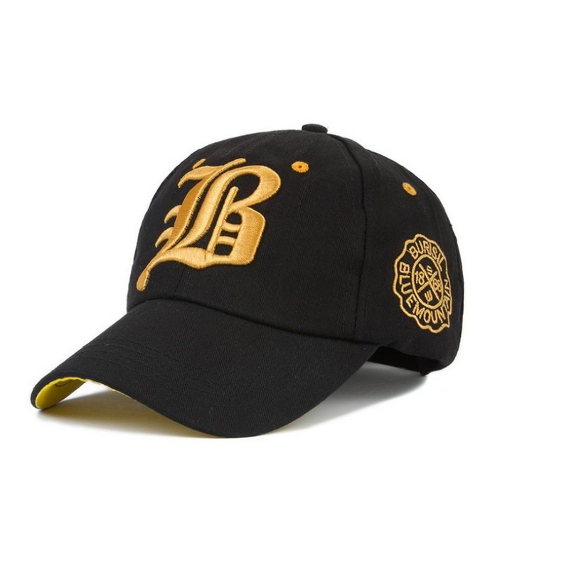 3D Embroidery Logo Black Cotton 6 Panel Promotion Baseball Cap (YH-BC033)