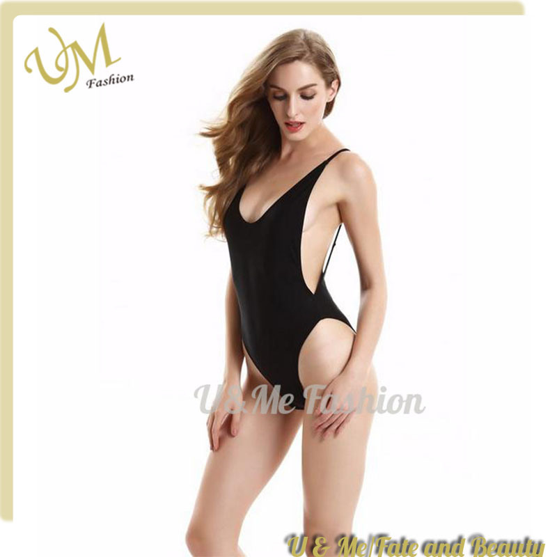 New Fashion Solid Backless Sexy Women One Piece Swimsuit